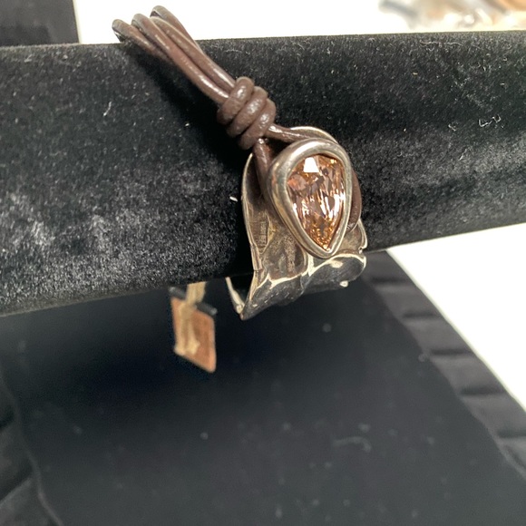 Sale 💥Mad about Love Unode50 Brown Leather Purple Swarovski Bracelet - Picture 3 of 7